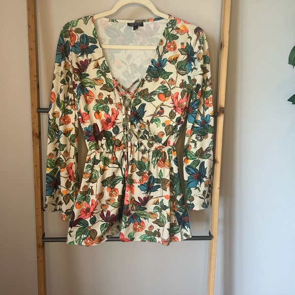 EUC Topshop Tropical Lace up Romper size 4 - Picture 2 of 5